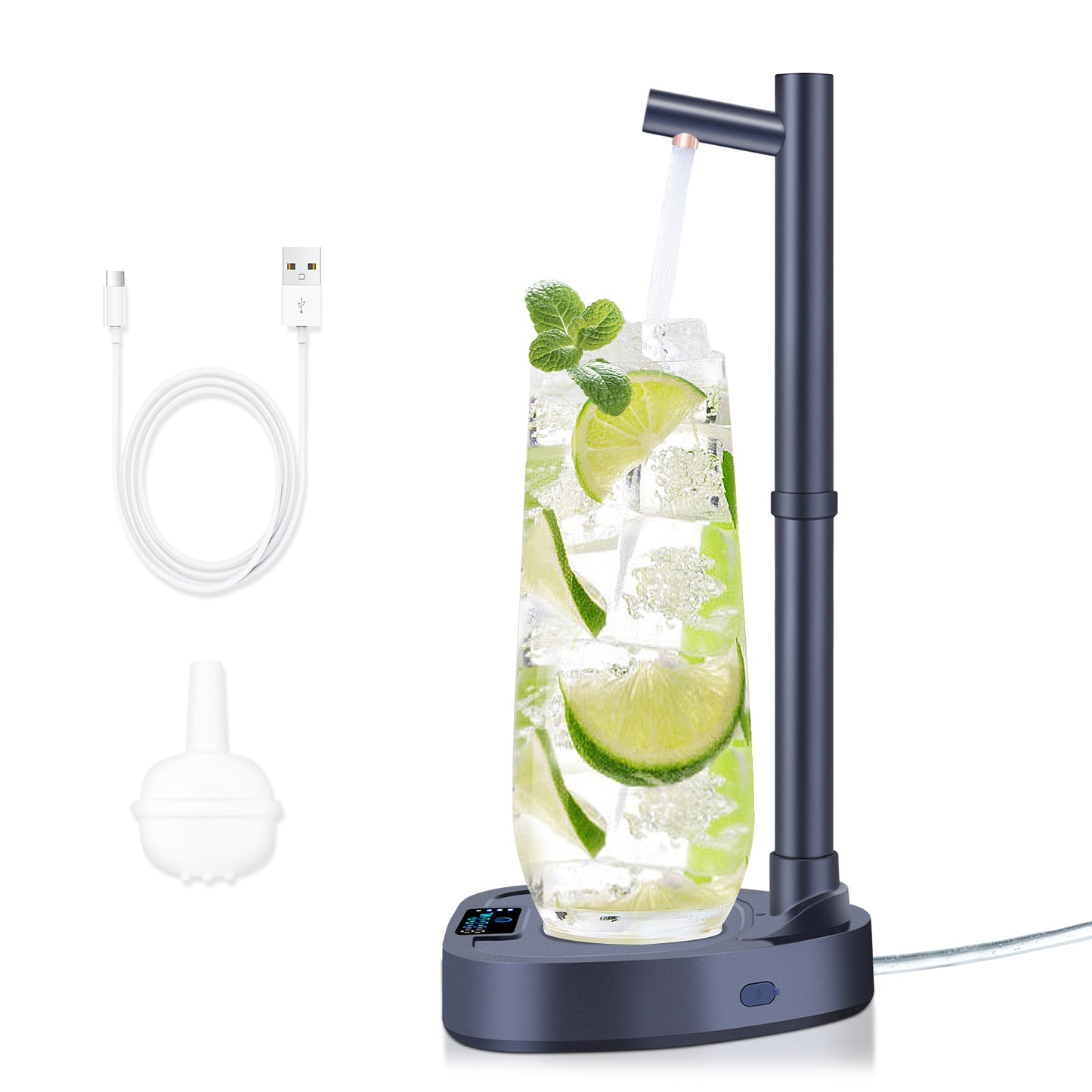 Smart Automatic Desktop Water Dispenser: Rechargeable, Portable, with Extended Tube and Stand for Easy Bottle Refills