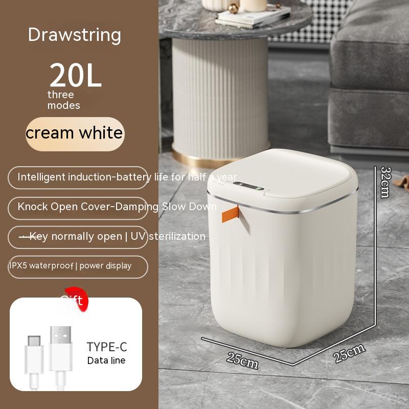 Smart Motion Sensor Trash Can – Touchless, Waterproof, and UV-Sterilized for Kitchens, Bedrooms, and Living Spaces