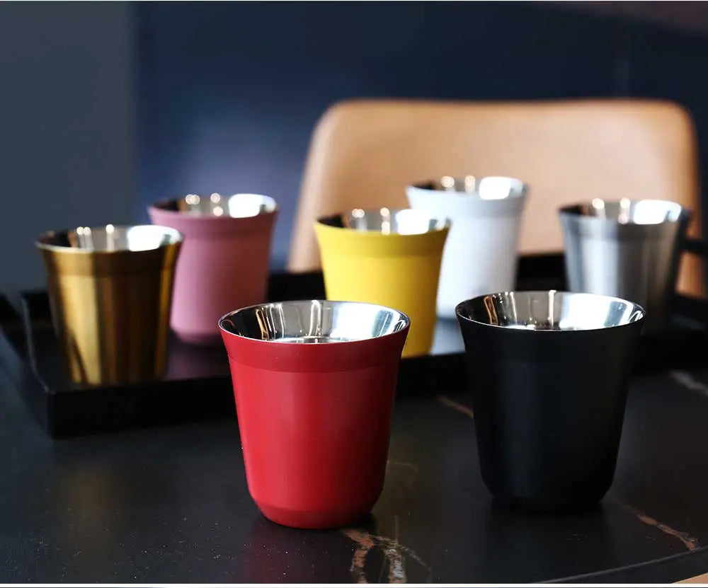 160ml Stainless Steel Espresso Cups - Elegant & Heat-Resistant