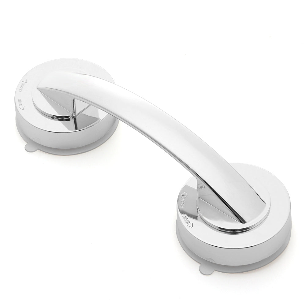Strong Suction Cup Grab Bar Handle in Use: The image displays the Strong Suction Cup Grab Bar Handle being used in a bathroom setting, highlighting its practical application and the strong suction capability that supports up to 7.5KG. Ideal for elderly family members or anyone needing extra support.