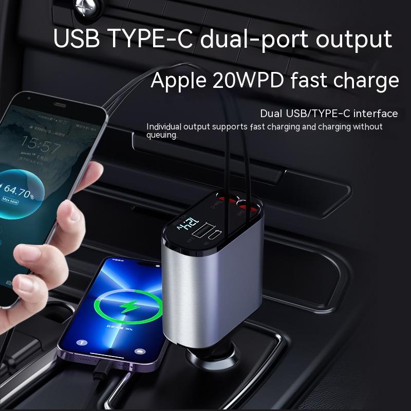 fast car charger with usbc dual port output and apple 20wpd 