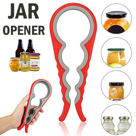 Adjustable Ergonomic Jar Lid Opener: Easy-Grip Silicone Handle - Ideal for Seniors & Weak Hands