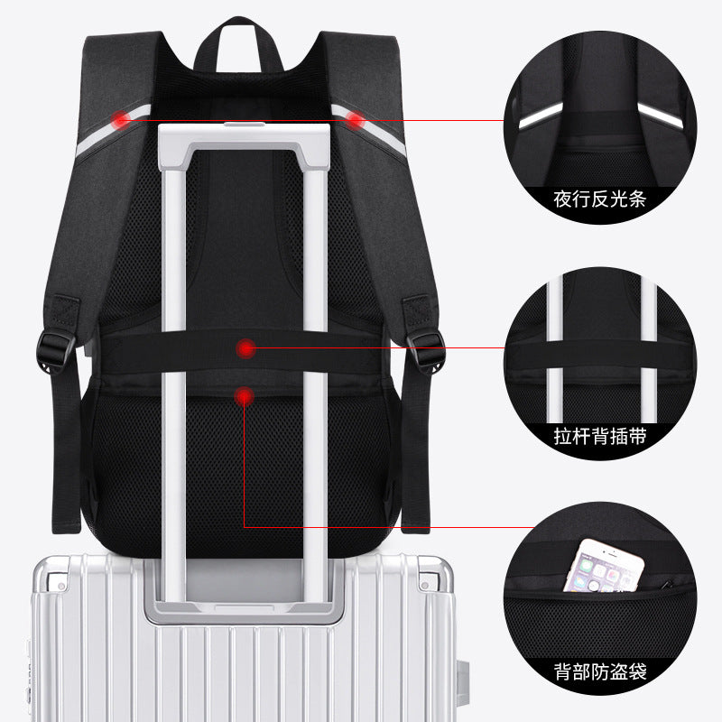 Backpack Shoulder Straps Detail: A detailed image showing the padded shoulder straps of the Anti-Theft Combination Lock USB Charging Shoulder Bag, highlighting the comfort design.
