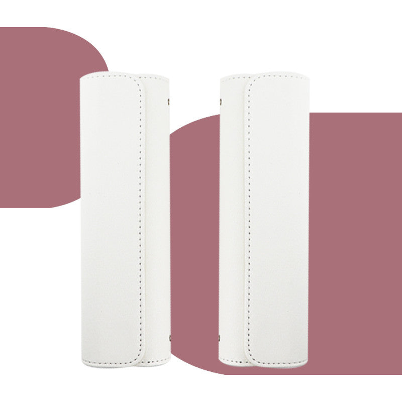 Two white electric toothbrush travel bags are shown side by side for a color variant comparison.