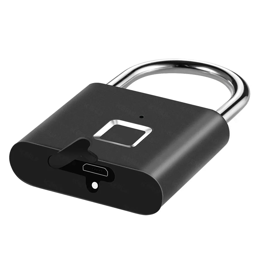 The padlock is shown in a smaller form factor from a top-down view, emphasizing its compact size and portability.