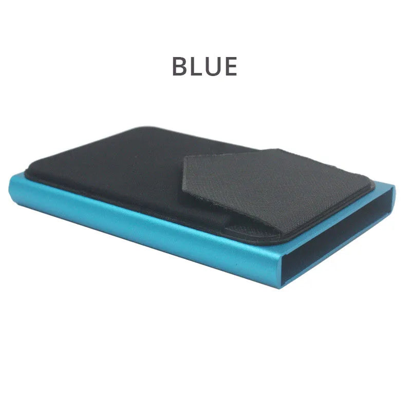 a blue Slim Aluminum RFID Wallet